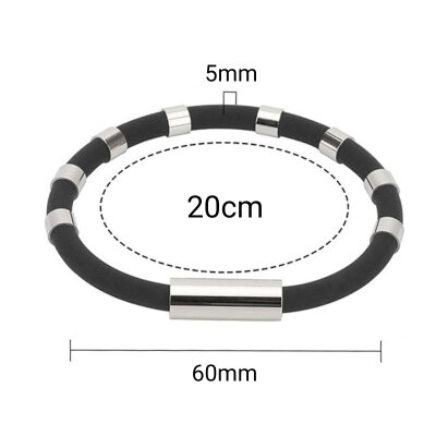 8 Halkalı Negatif İyon Antistatik Silikon Bileklik - 200mm - 4