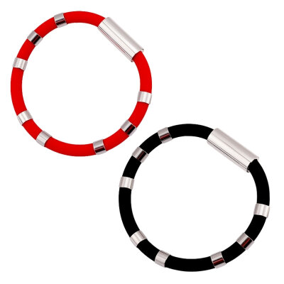8 Ring Negative Ion Antistatic Silicone Bracelet - 180mm - 1