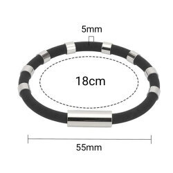 8 Ring Negative Ion Antistatic Silicone Bracelet - 180mm - 4