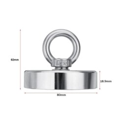 80mm Fishing Magnet - Neodymium Pot Magnet