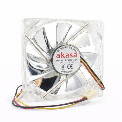 80x80x25mm 12V 0.25A Fan with 3 Wires and Lights - 1