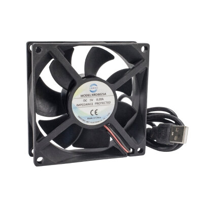 80x80x25mm 5V 0.2A Fan USB Kablolu - XRD8025A - 1