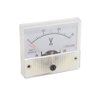 85C1 DC 0-30V Analog Panel Tip Voltmetre - 1