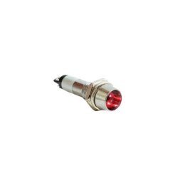 8L-P1-N220VR 8mm 220V Metal Signal Lamp - Red