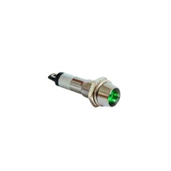 8mm 12V Metal Signal Lamp - Green