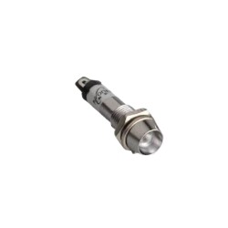 8mm 12V Metal Signal Lamp - White