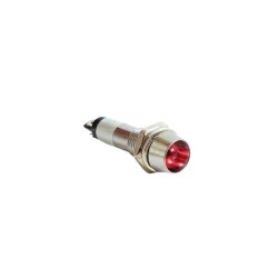 8mm 220V Metal Sinyal Lambası - Kırmızı