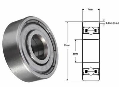 8mm Rulman 608zz - 3