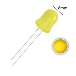 8mm Yellow LED - 10 Pieces