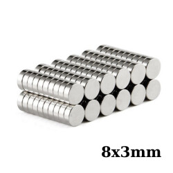 8x3mm Neodyum Güçlü Mıknatıs - Neodim Magnet