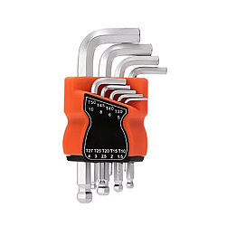 9-Piece CR-V Short Ball Head Allen Wrench Set