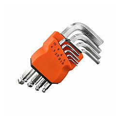 9-Piece CR-V Short Ball Head Allen Wrench Set - 2