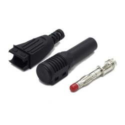 90C Shielded Banana Connector - Black