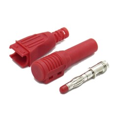 90C Shielded Banana Connector - Red