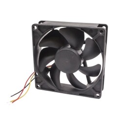 92x92x25mm 12V 0.26A Fan 3 Wire - Black