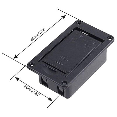 9V Battery Holder with Cover - Panel Type - 4
