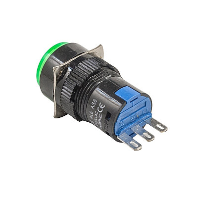 AB6-M 16mm 30V Green Spring Push Button - 2