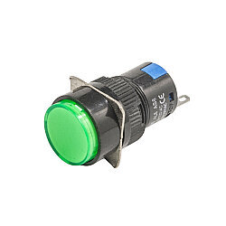AB6-M 16mm 30V Yeşil Yaylı Buton