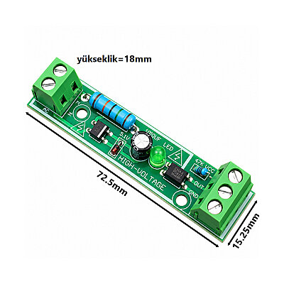 AC 220V 1 Kanal Optokuplör İzolasyon Modülü - 4