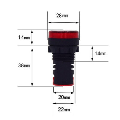 AD16-22DS 12-24V AC/DC Sinyal Lambası - Yeşil - 2