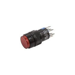 AL6-A 16mm 24V Kırmızı Anahtarlı Buton