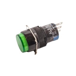 AL6-M 16mm 30V Green Spring Button - 1