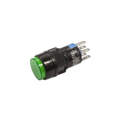 AL6Y-A 16mm 5V Green Switch Permanent Button - 1