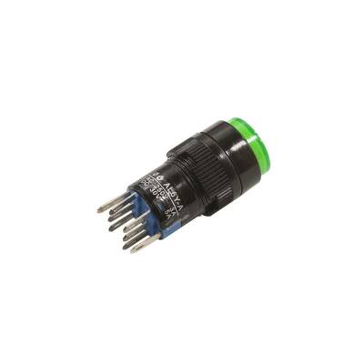 AL6Y-A 16mm 5V Yeşil Anahtarlı Buton - 2