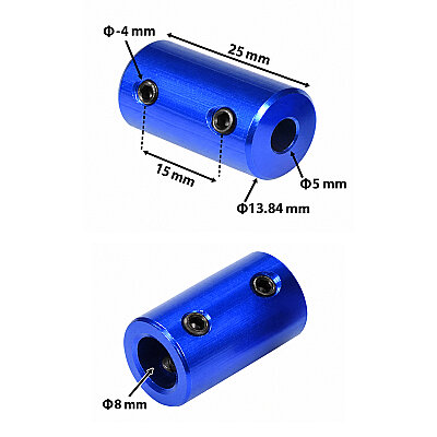 Aluminum Rigid Coupling 5x8mm - 2
