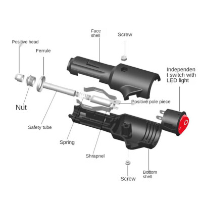Araç Çakmak Soketi Kırmızı Işıklı Switch - 15A Sigortalı - 2