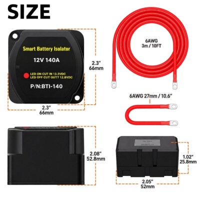 ASW-A401 12V 140A Smart Dual Battery Isolator Kit - 2