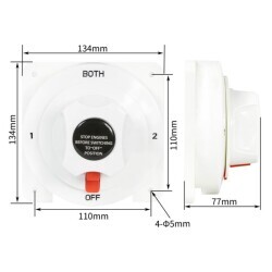 ASW-A701S-B 300A 4-Konumlu OFF-1-BOTH-2 Akü Anahtarı - 2