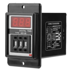 ASY-3D DC 24V Delayed DPDT Digital Time Relay - 99.9M