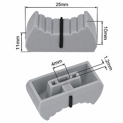 B10-4 Sliding Potentiometer Cap - Gray - 2