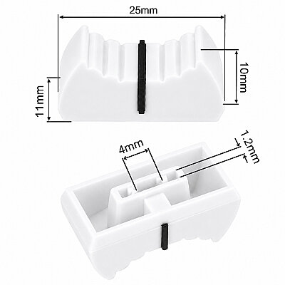 B10-4 Sliding Potentiometer Cap - White - 2