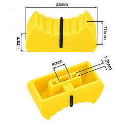 B10-4 Sliding Potentiometer Cap - Yellow - 2