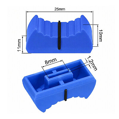 B10-8 Sliding Potentiometer Cap - Blue - 2