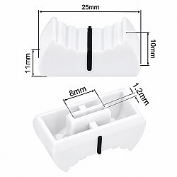 B10-8 Sliding Potentiometer Cap - White - 2