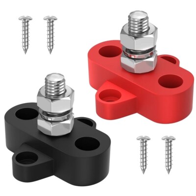 BB1-1 M8 Busbar Power Distribution Block - Red/Black - 1