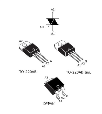 BTA16 - TO220 16A 600V Triac - 2