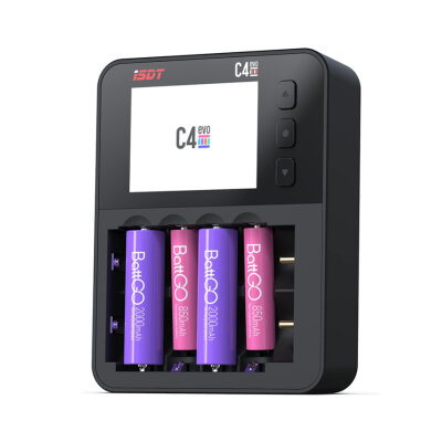 C4 EVO Ekranlı Akıllı Pil Şarj Cihazı - AA / AAA / Li-ion Pil Uyumlu - 1