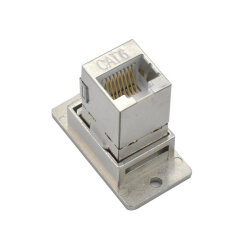 CAT6 RJ45 Female Panel Mount Connector Silver - SCAT6-C - 2