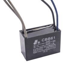 CBB61 2uF/3uF 450V Kablolu Kutulu Daimi Kondansatör