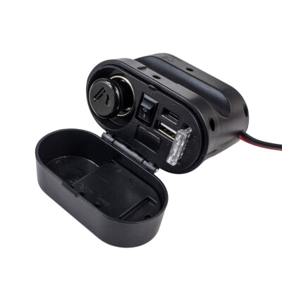 CD-3068 Waterproof Multifunctional USB + Type-C Charger and Cigarette Lighter - 2