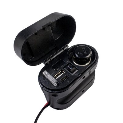 CD-3068 Waterproof Multifunctional USB + Type-C Charger and Cigarette Lighter - 1