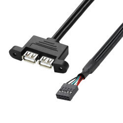 Çift USB 2.0 Dişi - 9-Pin Header Anakart Uzatma Kablosu - 30cm