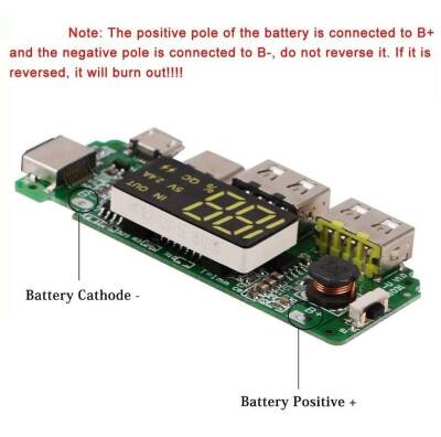 Çift USB 5V 2.4A Led'li Micro Type-C Powerbank Modülü - 3