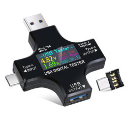 Çok İşlevli Type-C+USB Dijital Test Cihazı