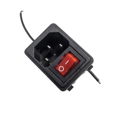 DB-14 Erkek Power Soketi Kırmızı Işıklı Anahtarlı - Kablolu - 1