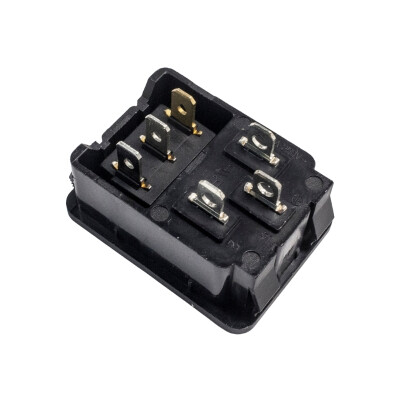 DB-14 Male Power Socket Red Illuminated Switch - 2